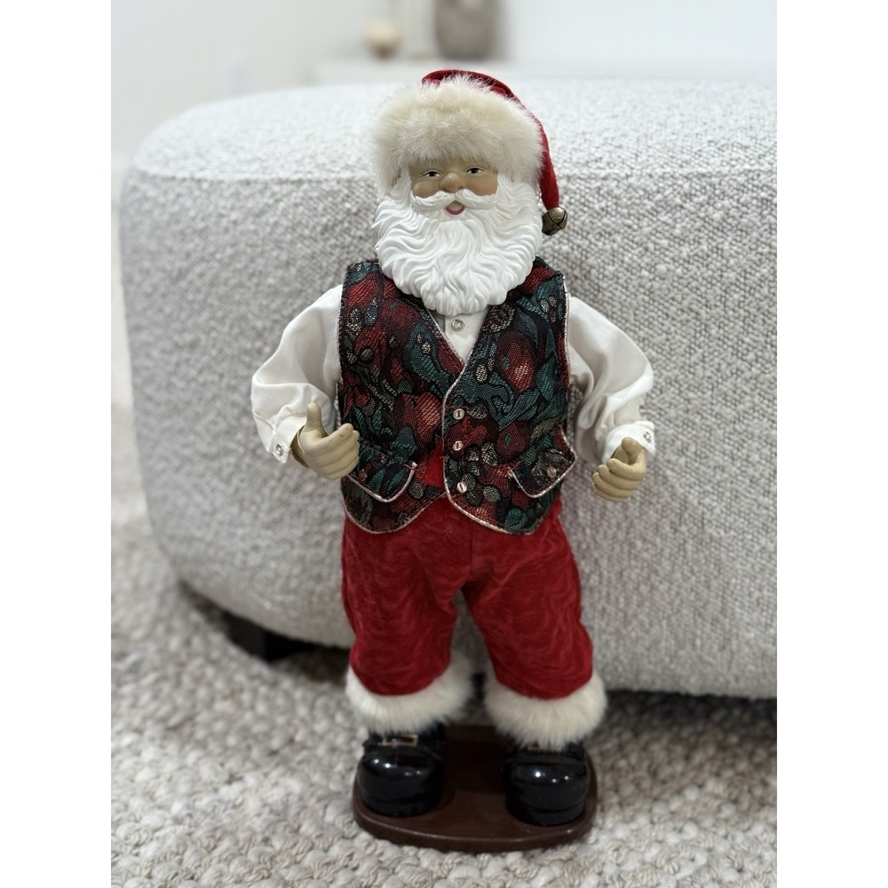 SEE VIDEO Rockin Around Santa Dancing Christmas Figure WORKS, W/CORD, NO BOX